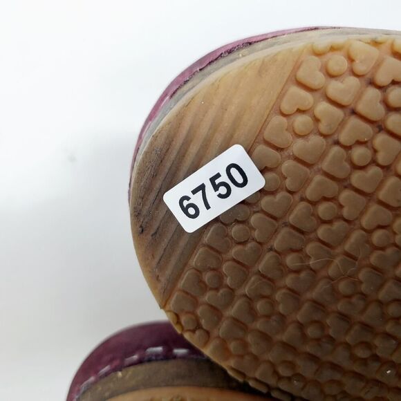 Sandgrens Milan Clogs Womens 36 Plum Nubuck Leather Scalloped Edge Straps Shoes - Picture 14 of 14